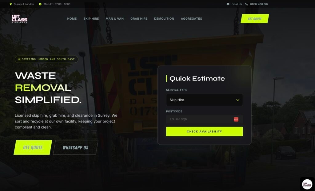 1st Class Disposal website project